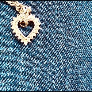 Genuine White Gold Diamond Heart Necklace